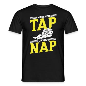 Jiu Jitsu Je te fais taper ou tu fais la sieste Jujutsu MMA - T-shirt homme - noir - Devant - AI Model Male 178 light (178cm)