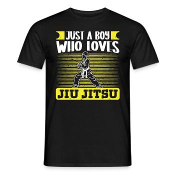 Jujutsu Just Boy qui aime les arts martiaux Jiu Jitsu - T-shirt homme - noir - Devant - AI Model Male 178 light (178cm)
