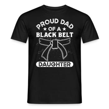 Jiu Jitsu Proud Dad Of Black Belt Daughter Jujutsu - Men's T-Shirt - black - Front - AI Model Male 178 light (178cm)