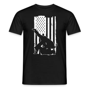 Jujutsu USA Flag Jiu Jitsu Arts Martiaux MMA - T-shirt homme - noir - Devant - AI Model Male 178 light (178cm)