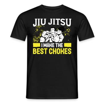 Jiu Jitsu I Make The Best Chokes Jujutsu MMA - Men's T-Shirt - black - Front - AI Model Male 178 light (178cm)