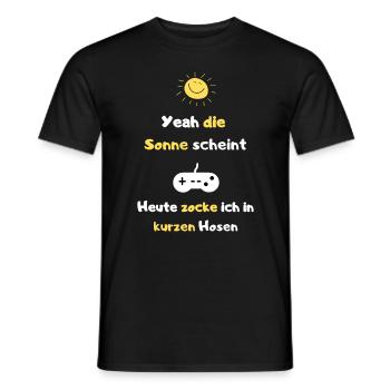 Sonne Zocker Gamer Lustiges Geschenk für Gamer - Männer T-Shirt - Schwarz - Vorne - AI Model Male 178 light (178cm)