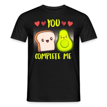 Amour Avocado Toast Couple Amour Saint-Valentin - T-shirt homme - noir - Devant - AI Model Male 178 light (178cm)