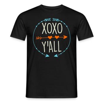Câlin d’amour avec baisers Saint-Valentin - T-shirt homme - noir - Devant - AI Model Male 178 light (178cm)