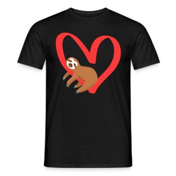 J’aime mon amour paresseux Amour Saint-Valentin - T-shirt homme - noir - Devant - AI Model Male 178 light (178cm)