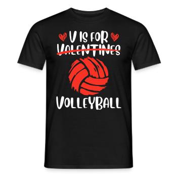V signifie Volleyball Love Valentine’s Day - T-shirt homme - noir - Devant - AI Model Male 178 light (178cm)
