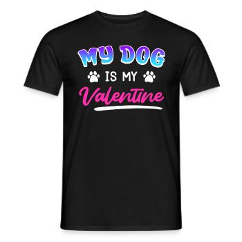 Hundebesitzer mein Hund ist mein Valentinstag - Männer T-Shirt - Schwarz - Vorne - AI Model Male 178 light (178cm)