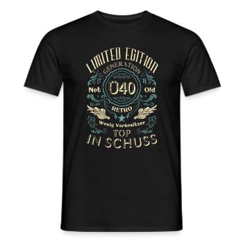 Limited Edition 40. Geburtstag Lustiger Spruch Ü40 - Männer T-Shirt - Schwarz - Vorne - AI Model Male 178 light (178cm)