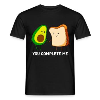 You complete me Avocado Love Couples - Men's T-Shirt - black - Front - AI Model Male 178 light (178cm)