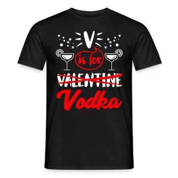 V steht für Vodka nicht Valentinstag - Männer T-Shirt - Schwarz - Vorne - AI Model Male 178 light (178cm)
