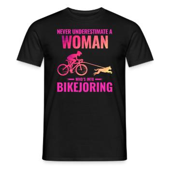 Bikejoring DogScooting Dog Sport Bike Bicycle Ride - T-shirt homme - noir - Devant - AI Model Male 178 light (178cm)
