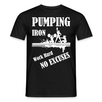 Fitness Gewichtheben arbeite hart keine Ausreden - Männer T-Shirt - Schwarz - Vorne - AI Model Male 178 light (178cm)