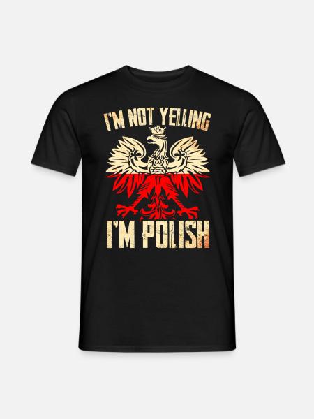 Lustig Polen Flagge Polski Polska - Männer T-Shirt - Schwarz