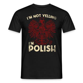 Lustig Polen Flagge Polski Polska - Männer T-Shirt - Schwarz - Vorne - AI Model Male 178 light (178cm)