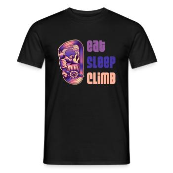 Eat sleep climb passion climbing mountain climbing - Men's T-Shirt - black - Front - AI Model Male 178 light (178cm)
