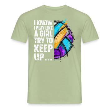 Volleyball - Men's T-Shirt - sage - Front - AI Model Male 178 light (178cm)