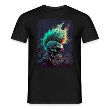Dark Horror Punk Zombie Skull - T-shirt homme - noir - Devant - AI Model Male 178 light (178cm)