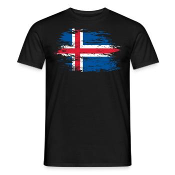 Iceland used - Men's T-Shirt - black - Front - AI Model Male 178 light (178cm)