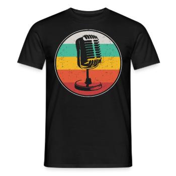 Karaoke Singer Microphone Vocalist - Männer T-Shirt - Schwarz - Vorne - AI Model Male 178 light (178cm)