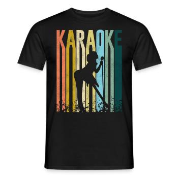 Karaoke Singer Retro Vintage - Männer T-Shirt - Schwarz - Vorne - AI Model Male 178 light (178cm)