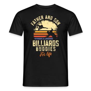 Billard Joueur de billard Balle Papa Fils - T-shirt homme - noir - Devant - AI Model Male 178 light (178cm)