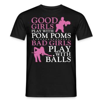 Billiards Pool Player Ball Girl - Men's T-Shirt - black - Front - AI Model Male 178 light (178cm)