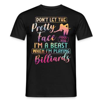 Billiards Pool Player Ball Girl - Men's T-Shirt - black - Front - AI Model Male 178 light (178cm)