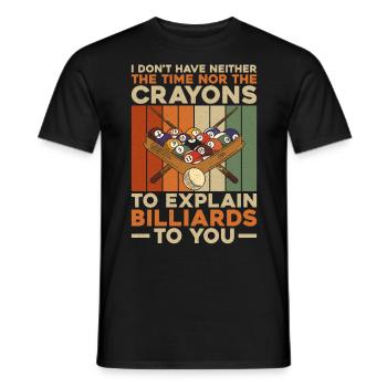 Billiards Pool Player Ball Retro - Men's T-Shirt - black - Front - AI Model Male 178 light (178cm)
