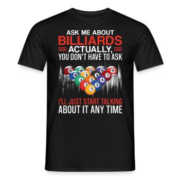Billards Joueur de billard Balle Demandez-moi - T-shirt homme - noir - Devant - AI Model Male 178 light (178cm)