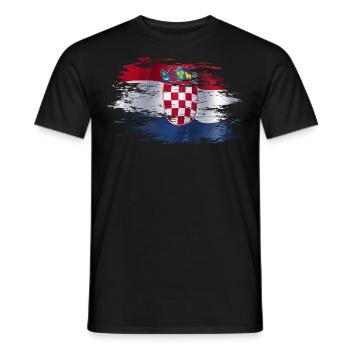 Croatia used - Men's T-Shirt - black - Front - AI Model Male 178 light (178cm)