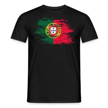Drapeau portugais utilisé - T-shirt homme - noir - Devant - AI Model Male 178 light (178cm)