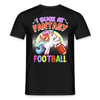 Ich suck at Fantasy Football Loser - Men's T-Shirt - black - Front - AI Model Male 178 light (178cm)