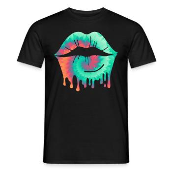 Kuss Liebe Pärchen Lippen küssen Valentinstag - Männer T-Shirt - Schwarz - Vorne - AI Model Male 178 light (178cm)