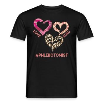 Phlebotomics Dear Nurse Valentine's Day - Men's T-Shirt - black - Front - AI Model Male 178 light (178cm)