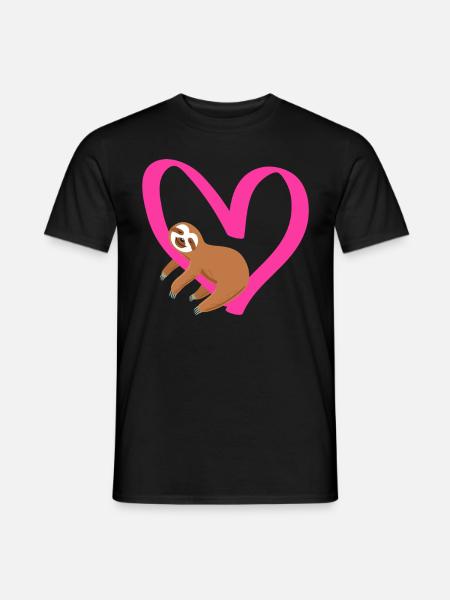Ich liebe mein Faultier Schatz Liebe Valentinstag - Männer T-Shirt - Schwarz
