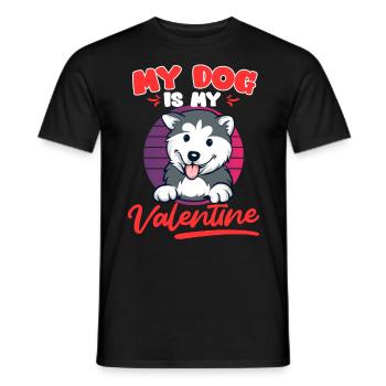 Husky Mon chien est mon amour Saint-Valentin - T-shirt homme - noir - Devant - AI Model Male 178 light (178cm)