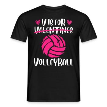 V signifie Volleyball Love Valentine’s Day - T-shirt homme - noir - Devant - AI Model Male 178 light (178cm)