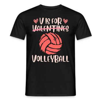 V signifie Volleyball Love Valentine’s Day - T-shirt homme - noir - Devant - AI Model Male 178 light (178cm)