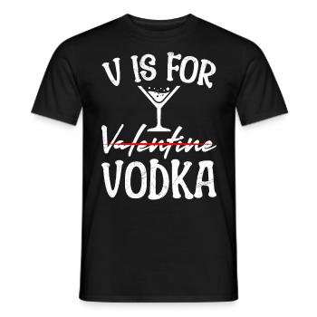 V steht für Vodka lustiges Valentinstag - Männer T-Shirt - Schwarz - Vorne - AI Model Male 178 light (178cm)