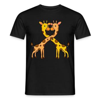 Giraffen Herz Liebe Valentinstag - Männer T-Shirt - Schwarz - Vorne - AI Model Male 178 light (178cm)