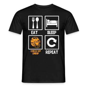 Manger Dormir Vérifiez ma gamme Répéter - T-shirt homme - noir - Devant - AI Model Male 178 light (178cm)