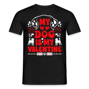 Le chien propriétaire du chien est mon Valentin - T-shirt homme - noir - Devant - AI Model Male 178 light (178cm)