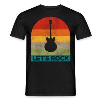 Lets Rock and Roll Music - Men's T-Shirt - black - Front - AI Model Male 178 light (178cm)