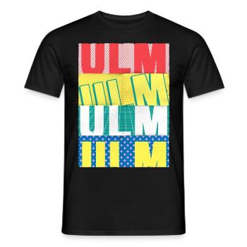 Ulm Deutschland Stadt Schrift Skyline - Männer T-Shirt - Schwarz - Vorne - AI Model Male 178 light (178cm)