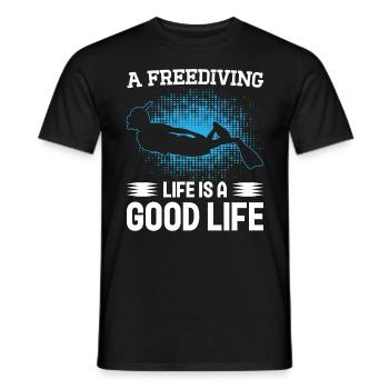 Freediving Life Good Life Apnea Diving Diver - Männer T-Shirt - Schwarz - Vorne - AI Model Male 178 light (178cm)