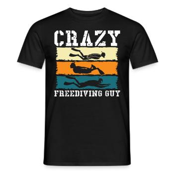 Apnea Diving Crazy Freediving Guy Diver Swimming - Männer T-Shirt - Schwarz - Vorne - AI Model Male 178 light (178cm)