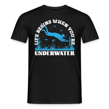La vie en apnée commence La plongée sous-marine - T-shirt homme - noir - Devant - AI Model Male 178 light (178cm)