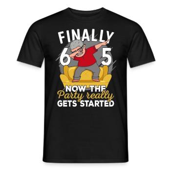 65th birthday man 65 years old 65th 65er grandpa - Men's T-Shirt - black - Front - AI Model Male 178 light (178cm)