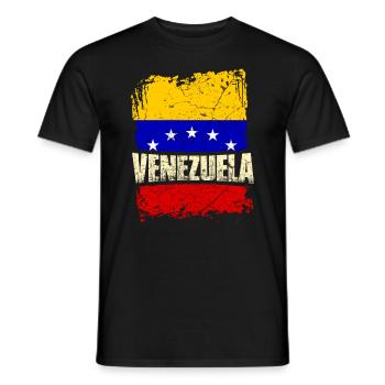 Venezuela Flag - Men's T-Shirt - black - Front - AI Model Male 178 light (178cm)