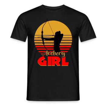 Bogenschützin Bogenschiessen - Männer T-Shirt - Schwarz - Vorne - AI Model Male 178 light (178cm)